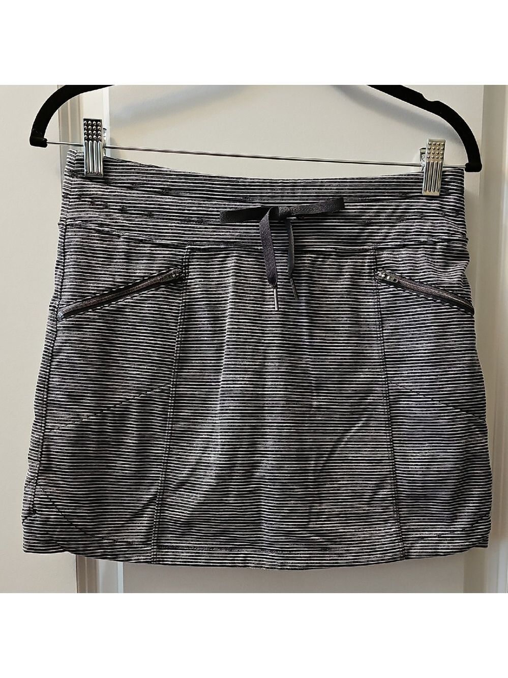 Athleta Grey and White Stripe Skort